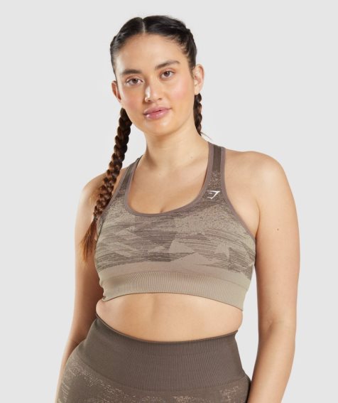 Women's Gymshark Adapt Ombre Seamless Sports Bra Brown | NZ 6PMGRU